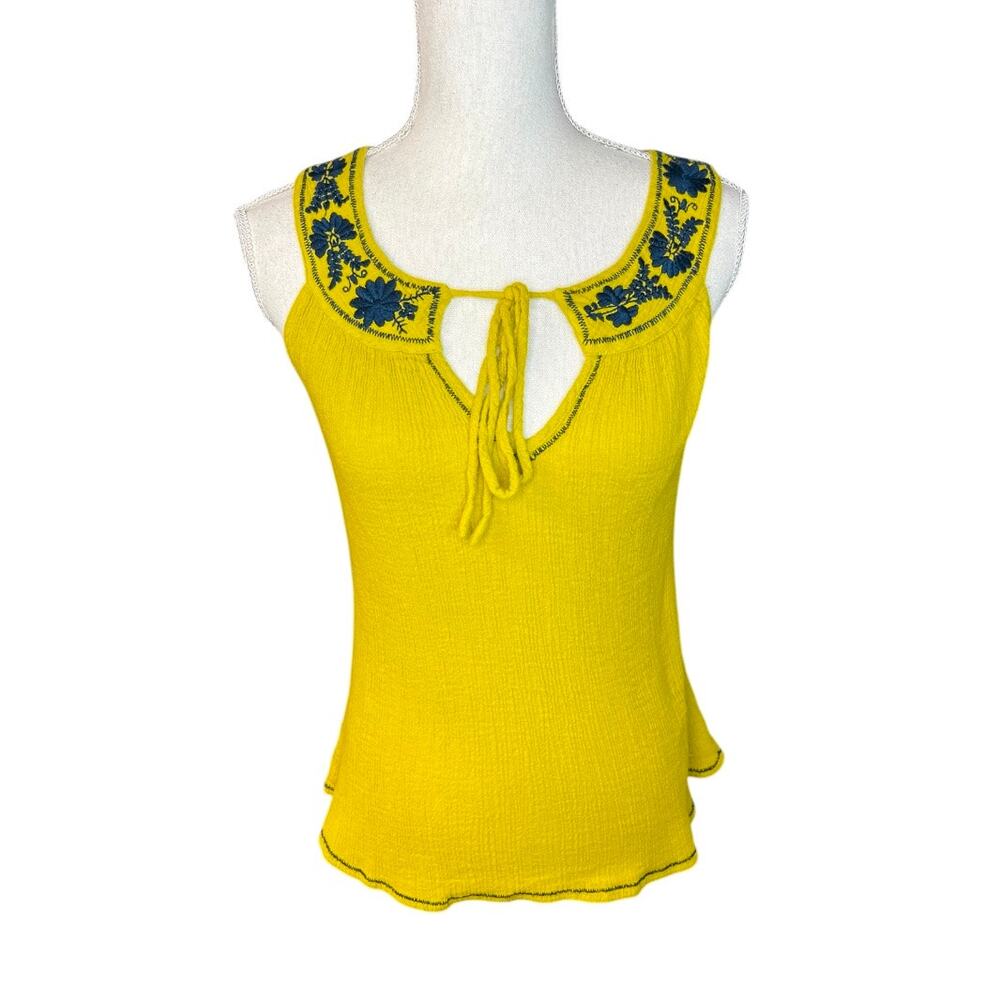 Naked Zebra embroidered boho tank top floral Sleeveless summer western
